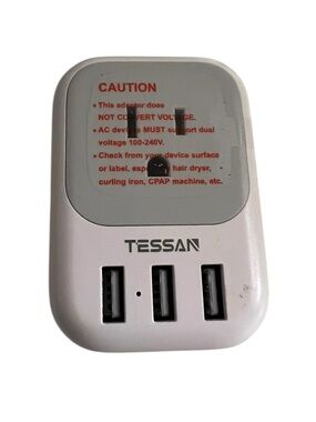 Tessan 2 Pack European Travel Plug Adapter US to Europe Plug Adapter 3 USB Ports